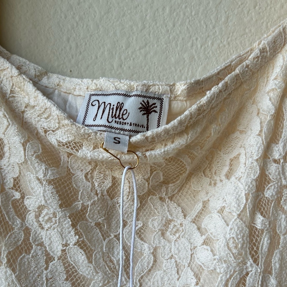 Anthropologie Cream Lace Maxi Dress with Puff Sleeves - Picture 12 of 16